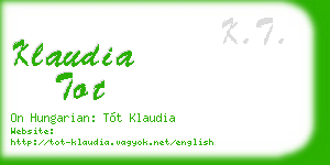 klaudia tot business card